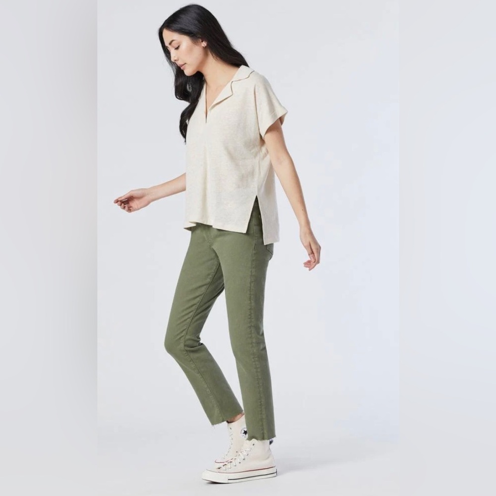 Mavi Women's Viola High-Rise Straight Leg Jeans In Olivine La Vintage raw hem